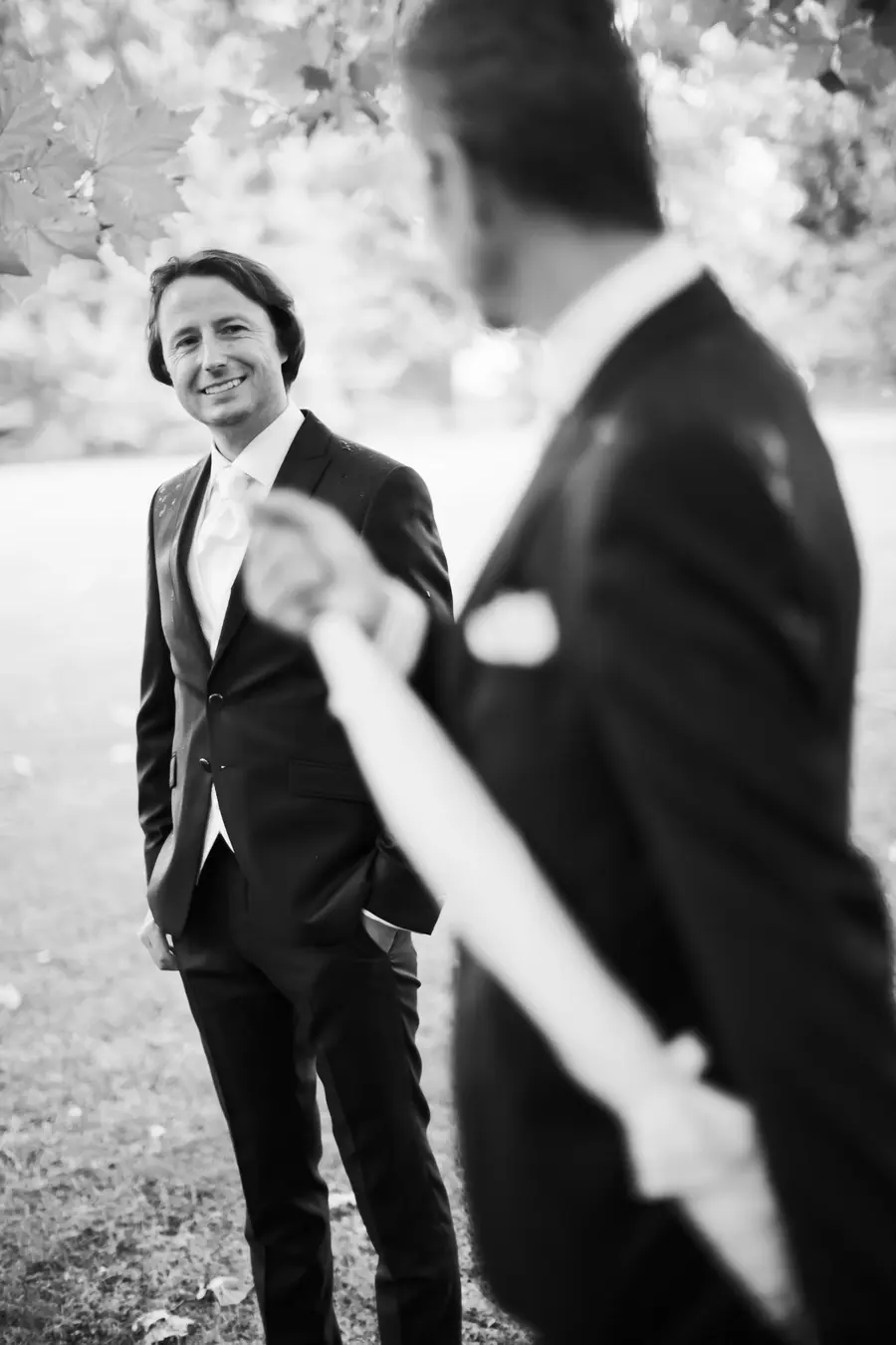 Natural posing before wedding ceremony