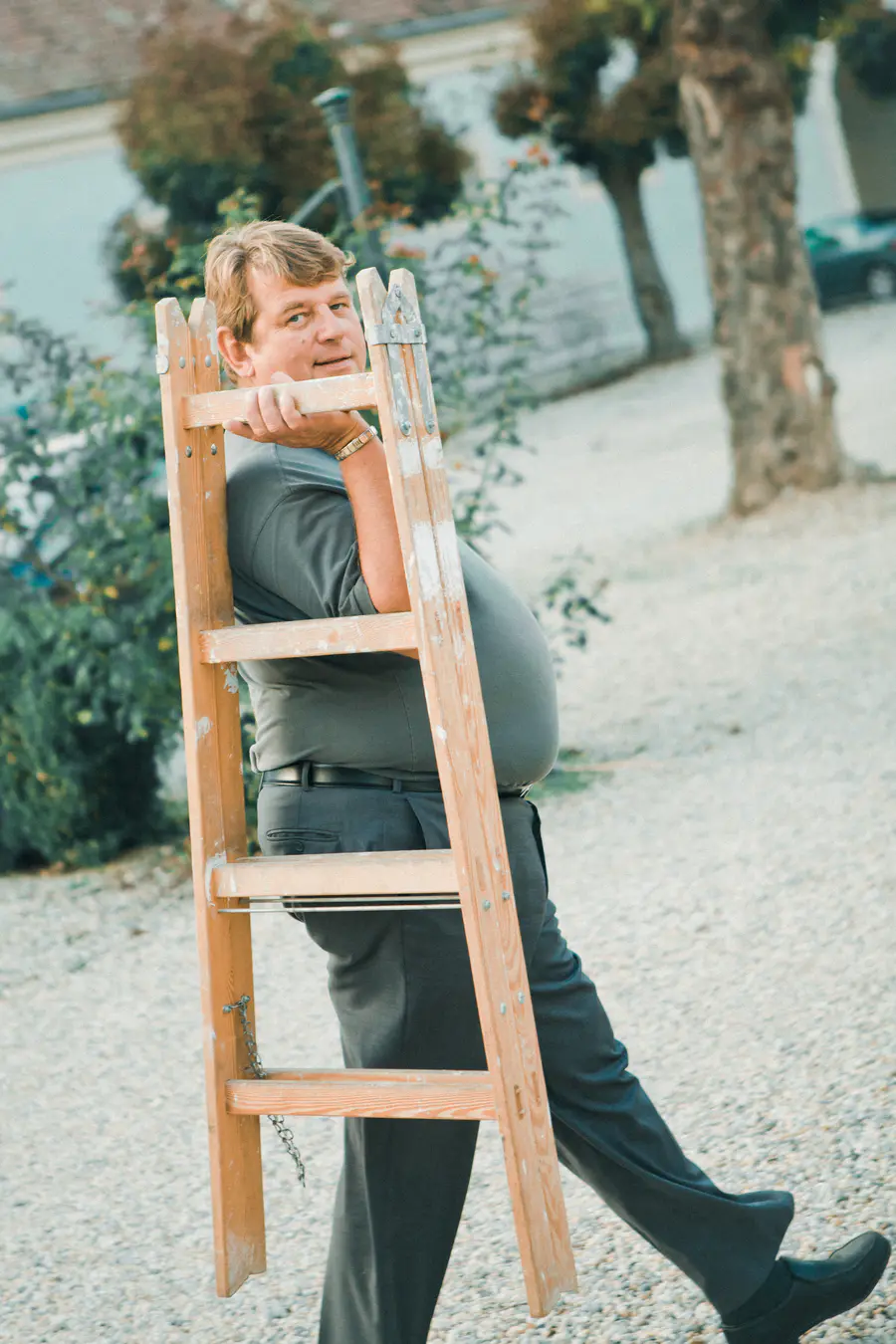andid documentary moment of staff at Schloss Halbturn wedding estate